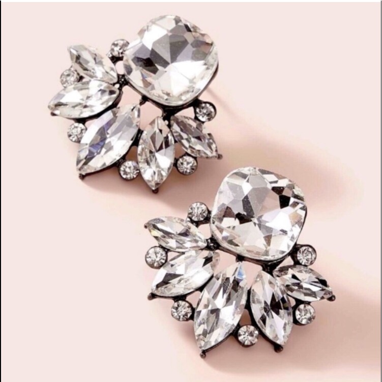 Bhldn Anthropologie Crystal Stud Earrings Bridal